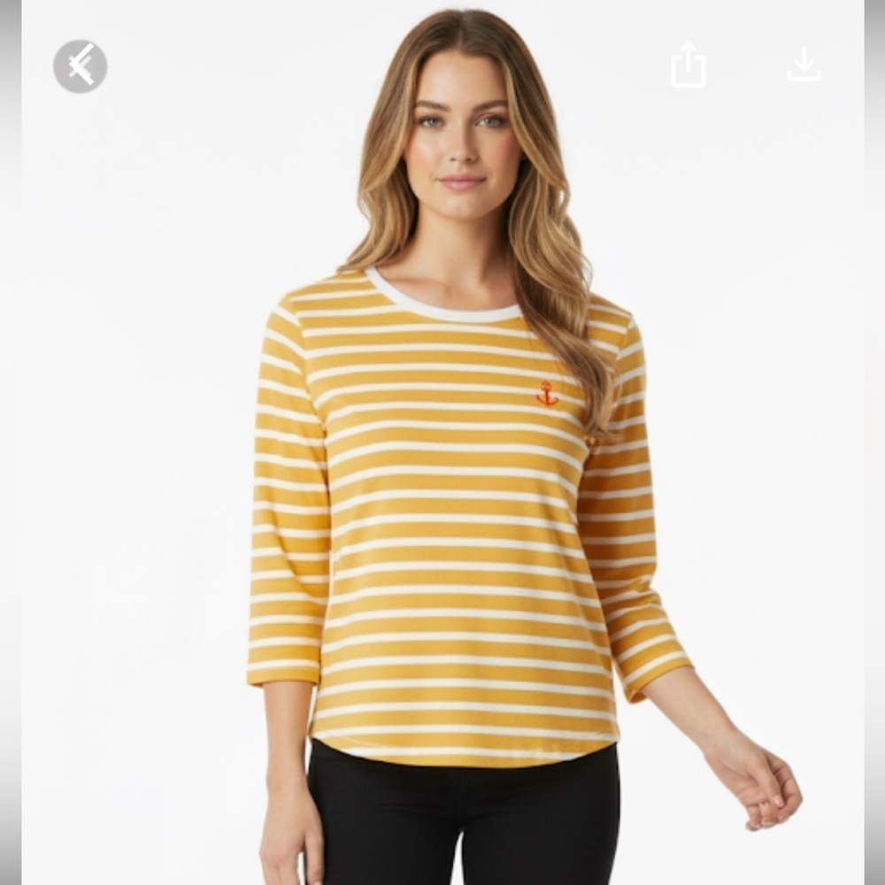 Lou & Grey small yellow striped linen summer top